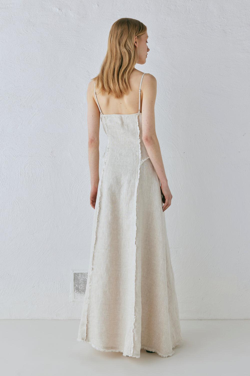 Thea Linen Maxi Dress Natural Product Image