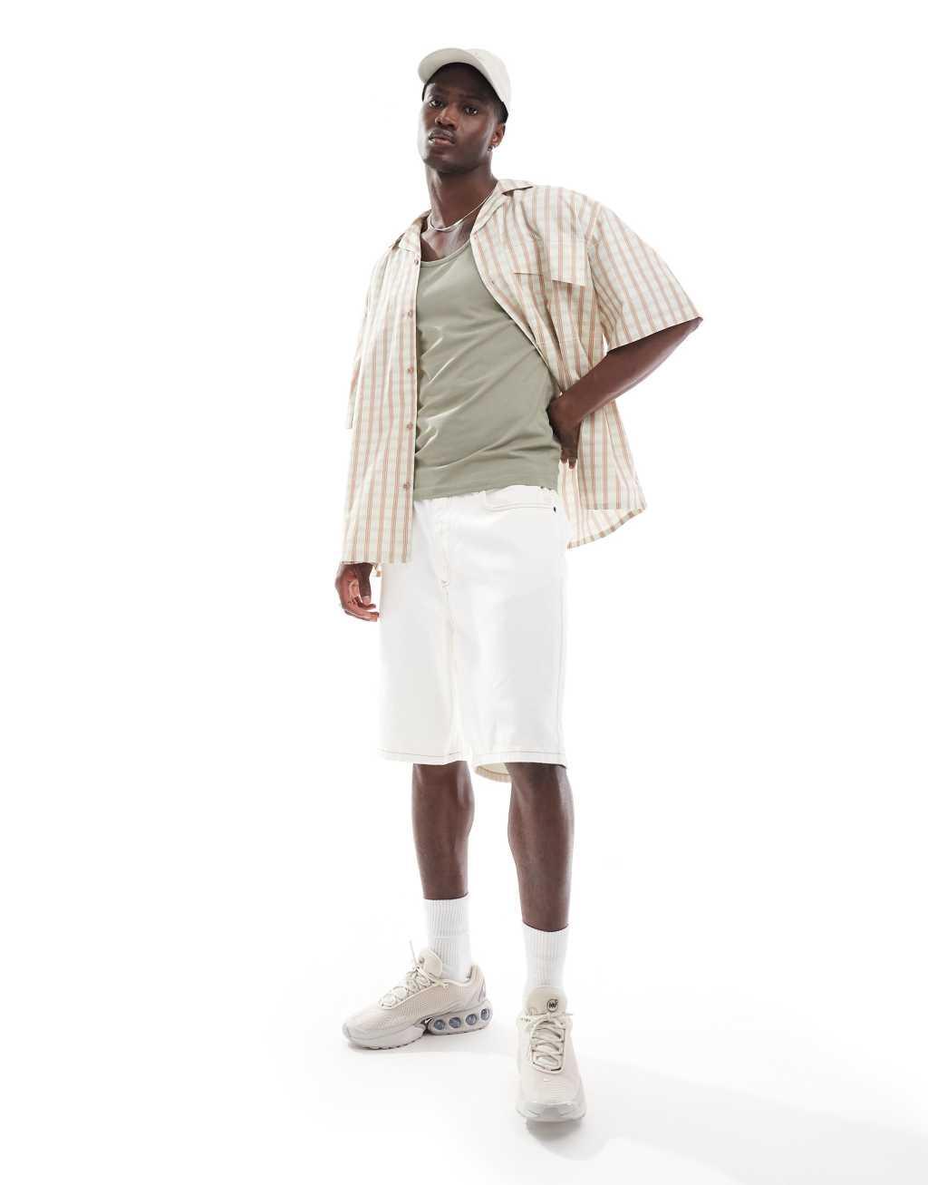 ASOS DESIGN muscle fit tank in khaki Product Image
