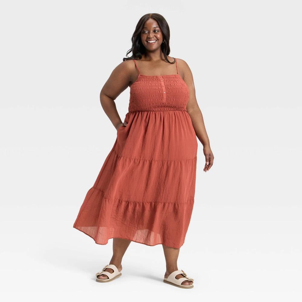 Women's Button-Front Smocked Maxi Sundress - Universal Thread™ Product Image
