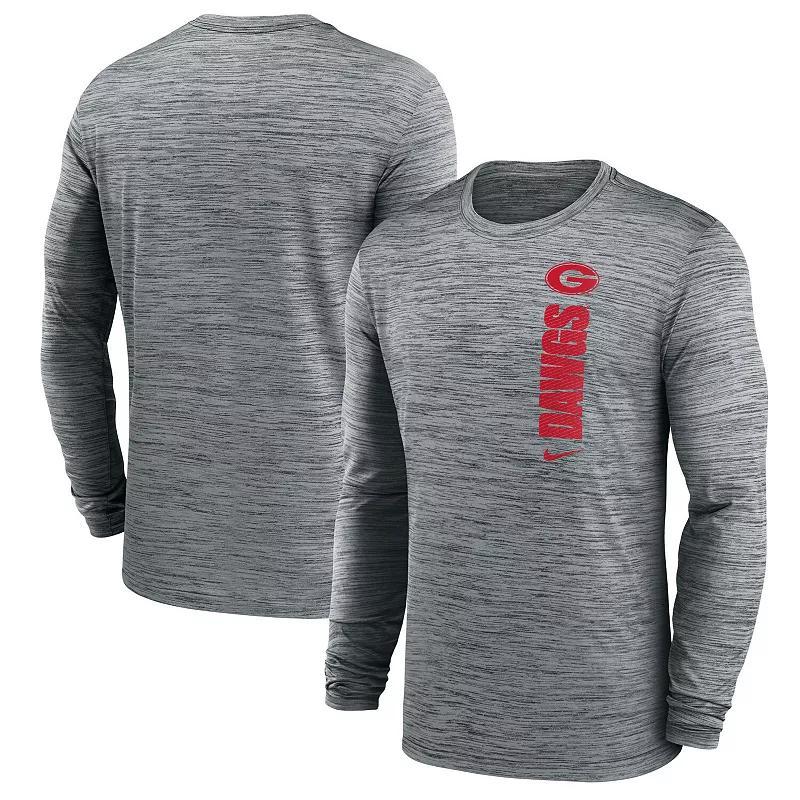 Men's Nike Heather Gray Clemson Tigers 2024 Sideline Velocity Performance Long Sleeve T-Shirt, Size: 3XL, Grey Product Image