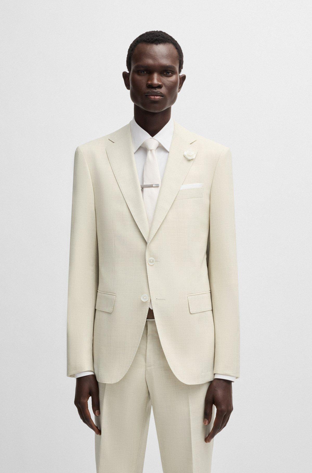 Slim-fit suit jacket in a patterned wool blend Product Image