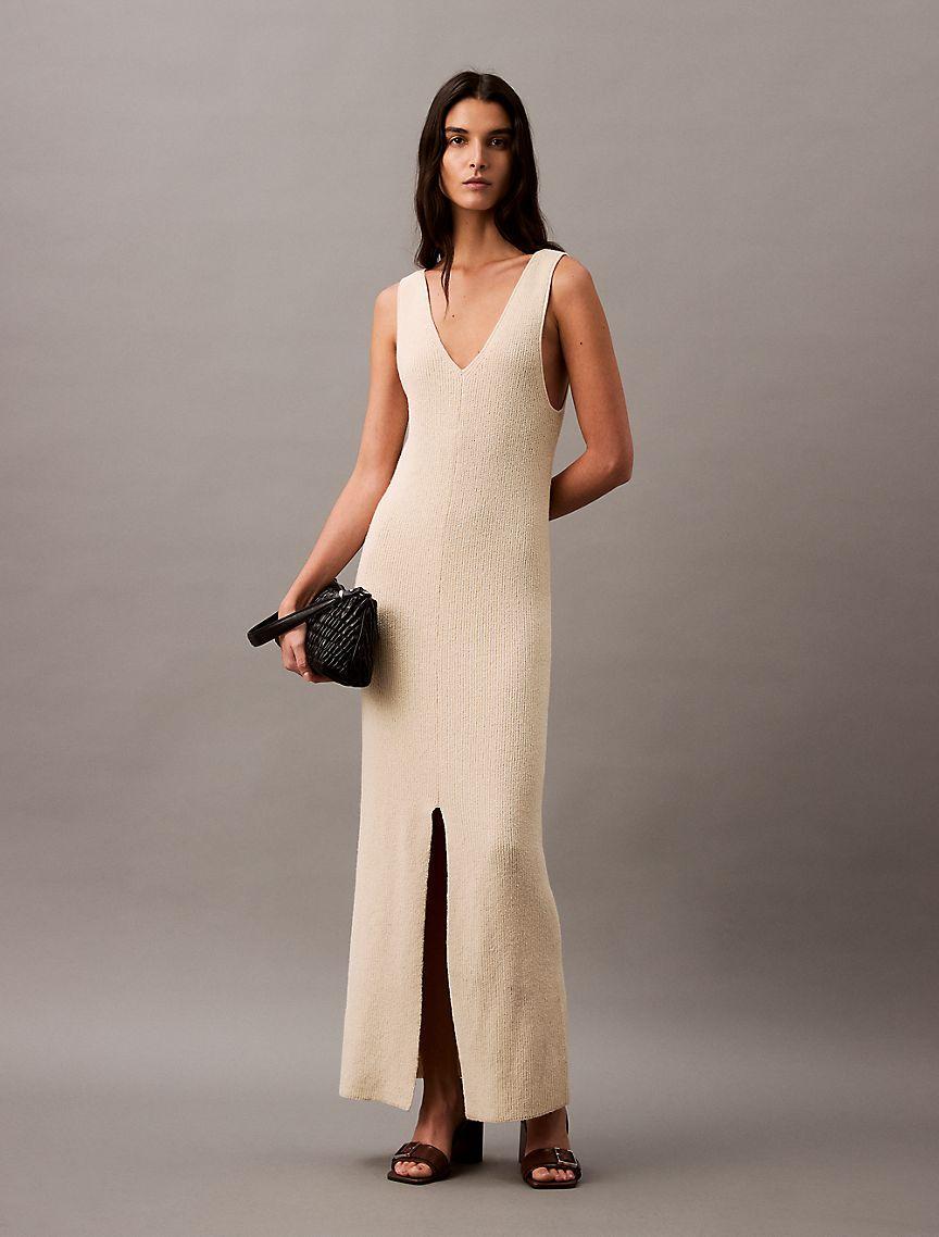 Boucle Ribbed Sleeveless Midi Dress Product Image
