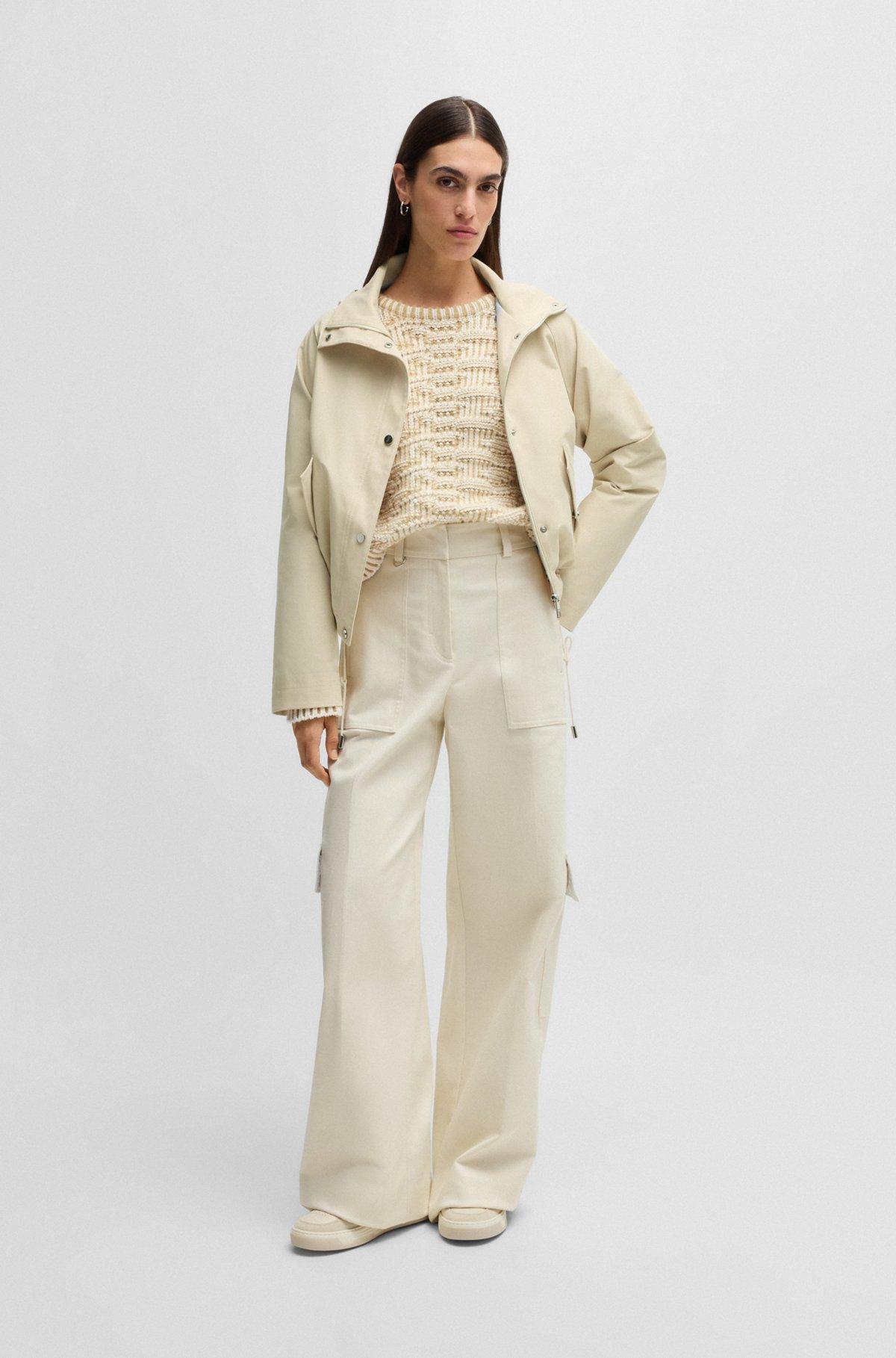 BOSS - Hooded parka jacket in water-repellent fabric - Light Beige Product Image
