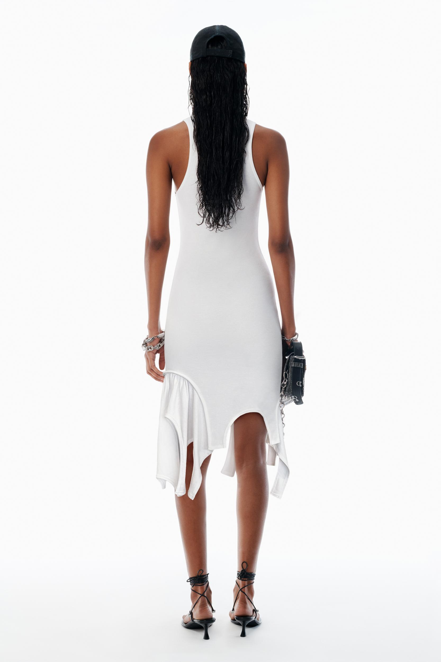 White Cotton Deconstructed Minidress Product Image
