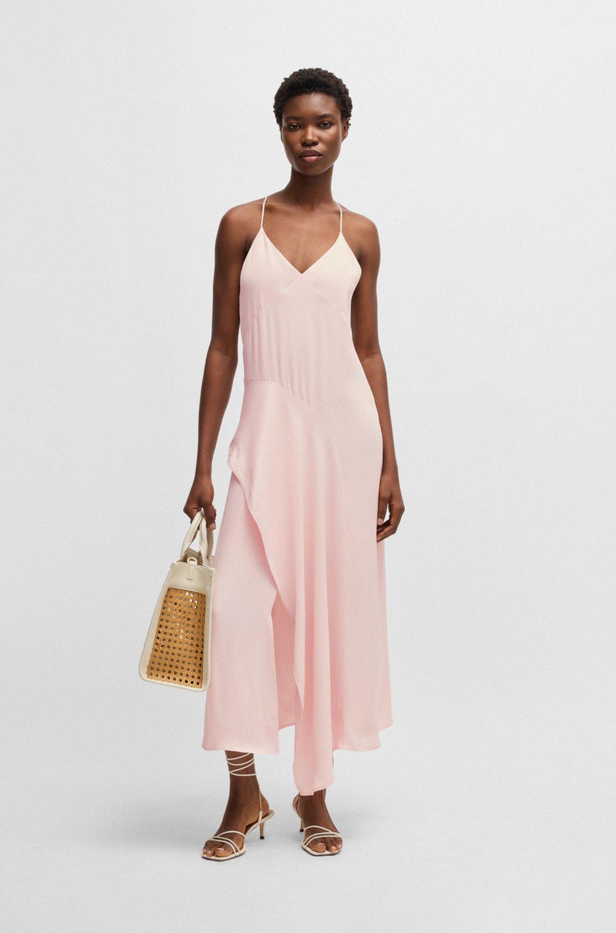 Sateen dress with waterfall detail Product Image