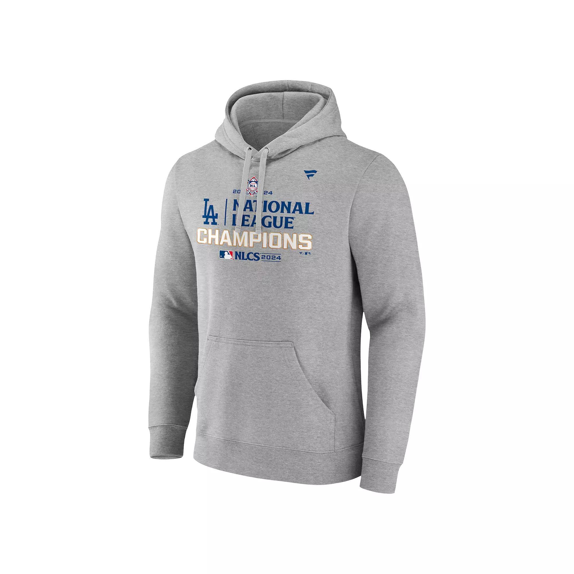 Men's Fanatics Los Angeles Dodgers MLB 2024 National League Champions Pullover Hoodie, Size: Medium, Gray Product Image