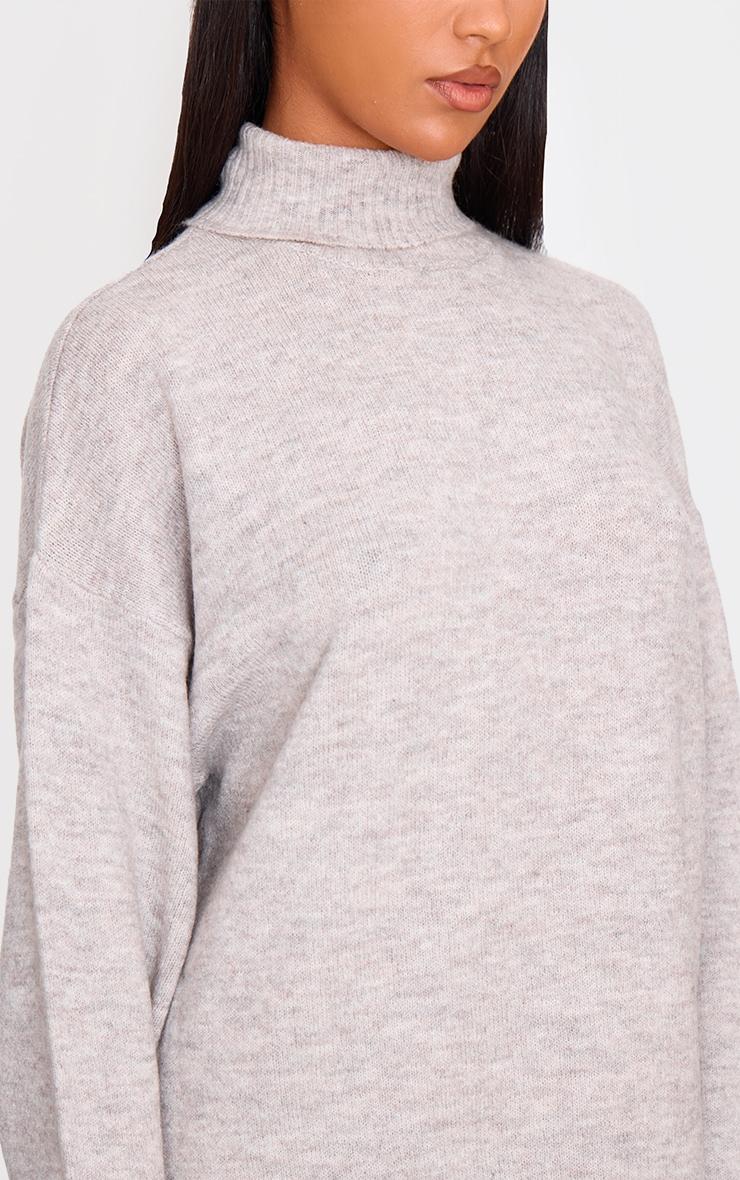 Stone Knitted Slouchy Sweater Dress Product Image