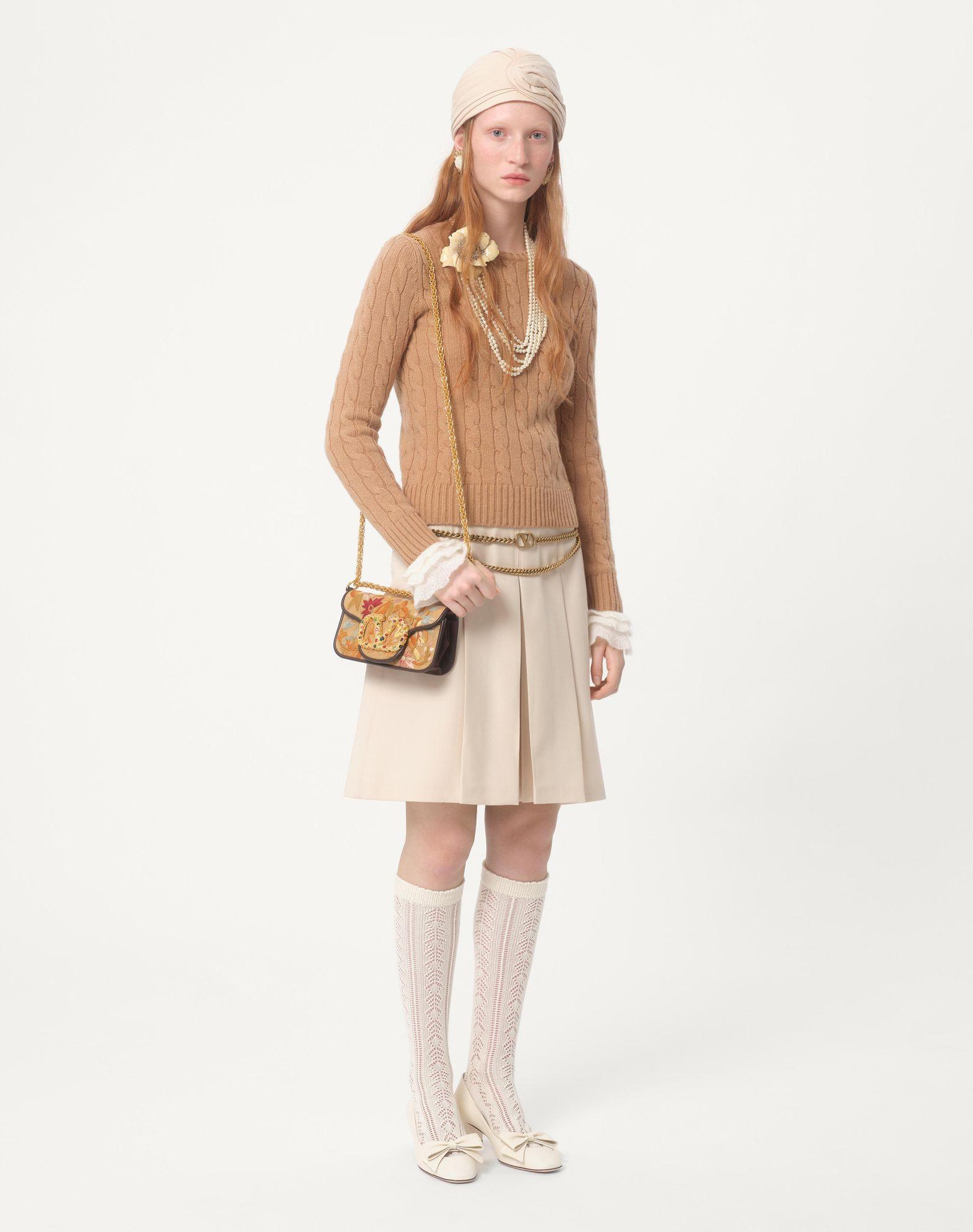 Valentino Garavani Locò Small Shoulder Bag Embroidered With Jewel Logo Product Image