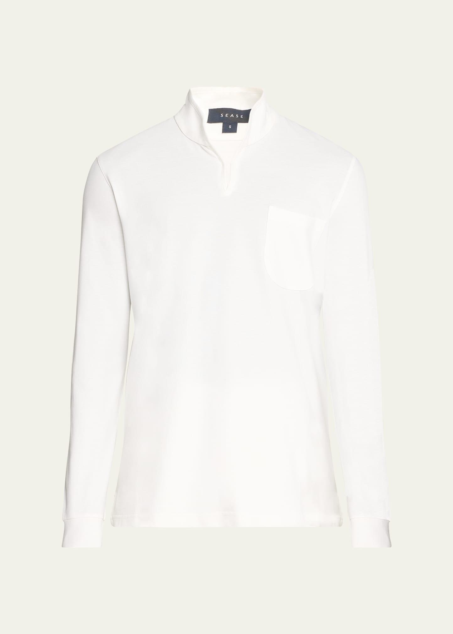 Mens Ellen Cotton Long-Sleeve Polo Shirt Product Image