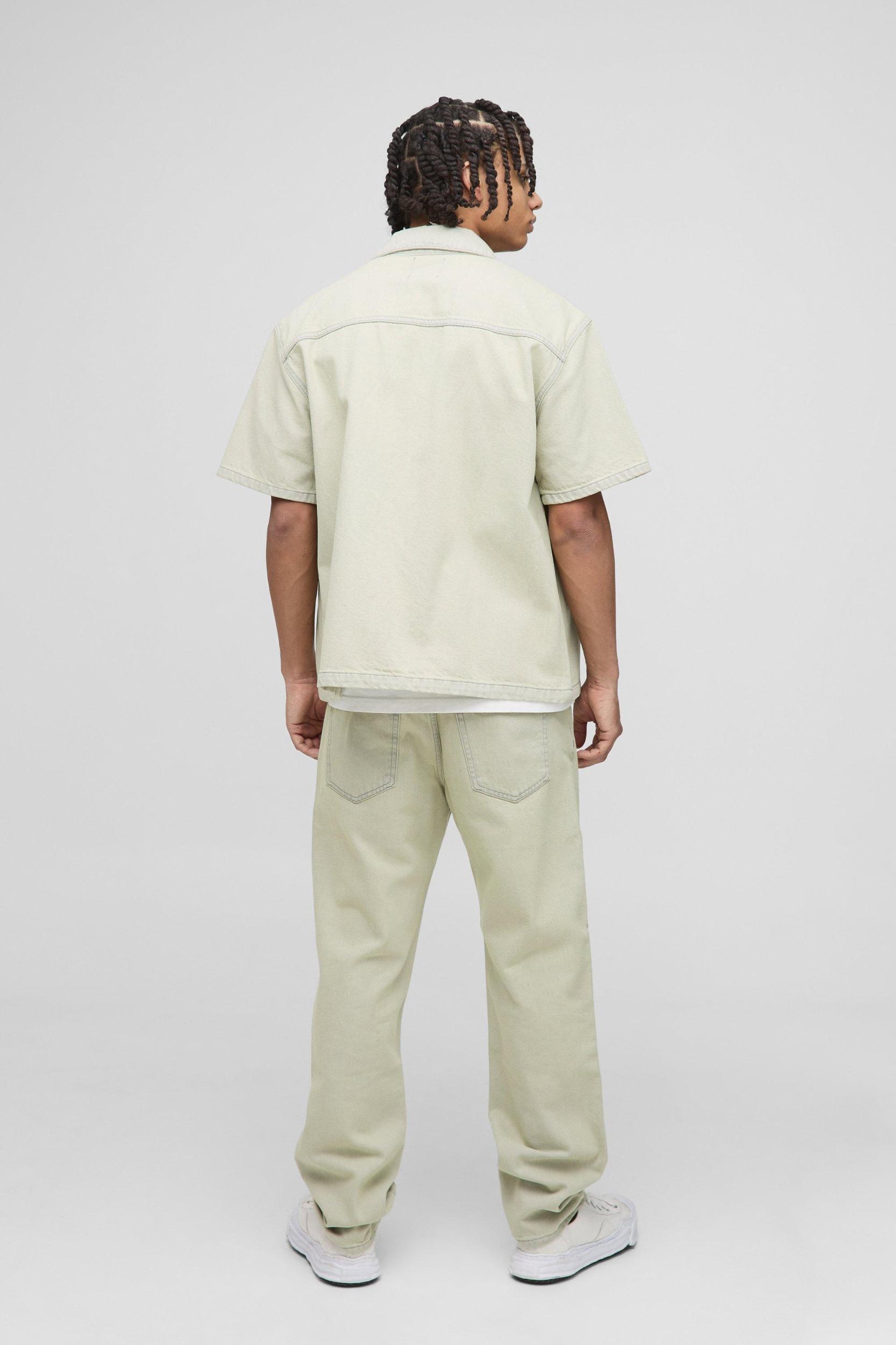 Straight Fit Stone Washed Jeans | boohooMAN USA Product Image