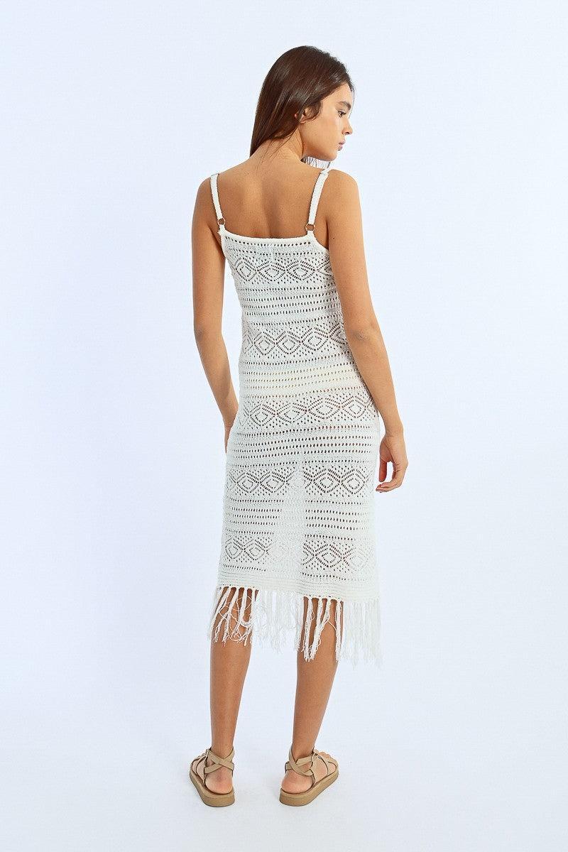 FRINGED CROCHET BEACH DRESS Product Image