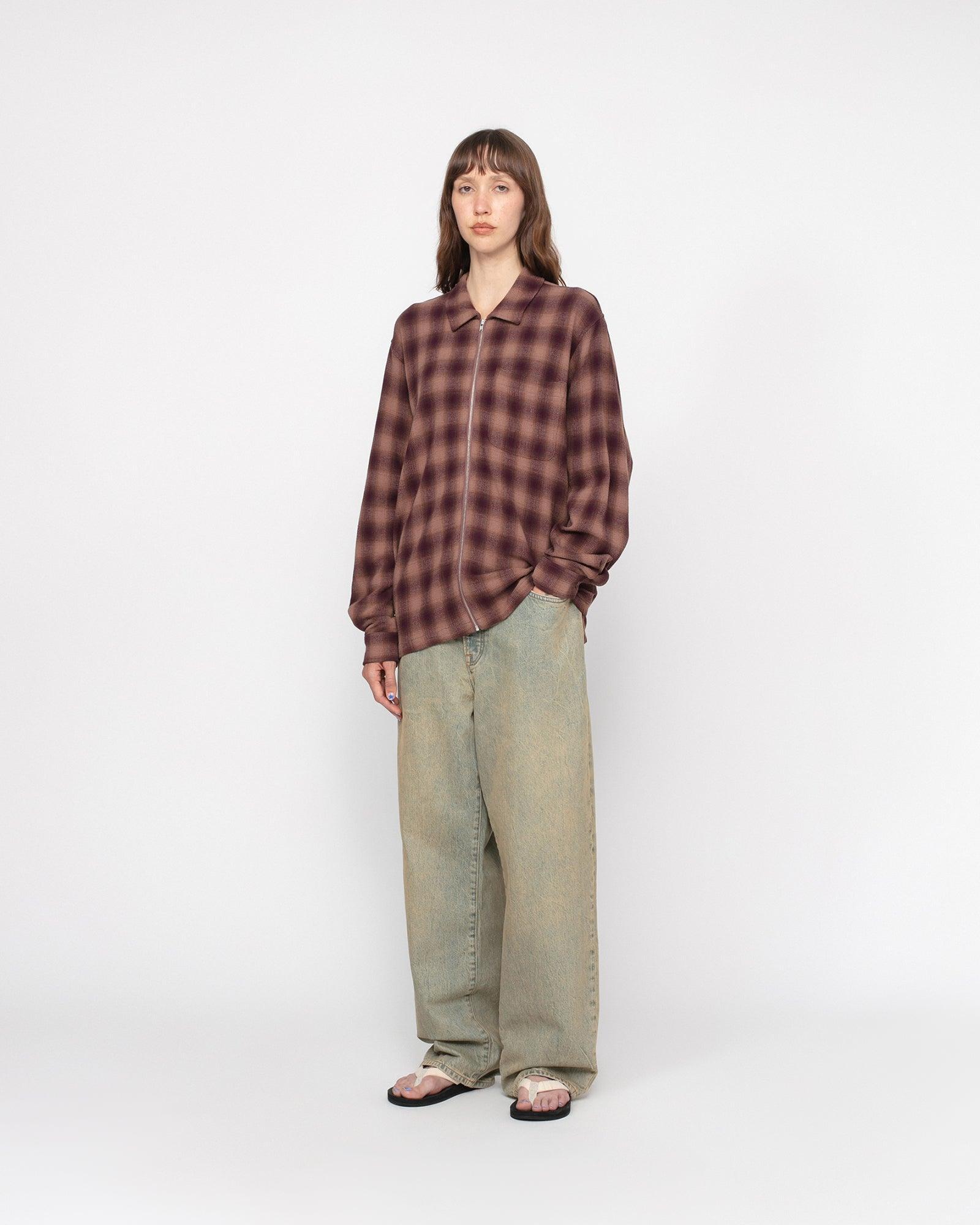 ZIP SHIRT TWISTED YARN PLAID Male Product Image