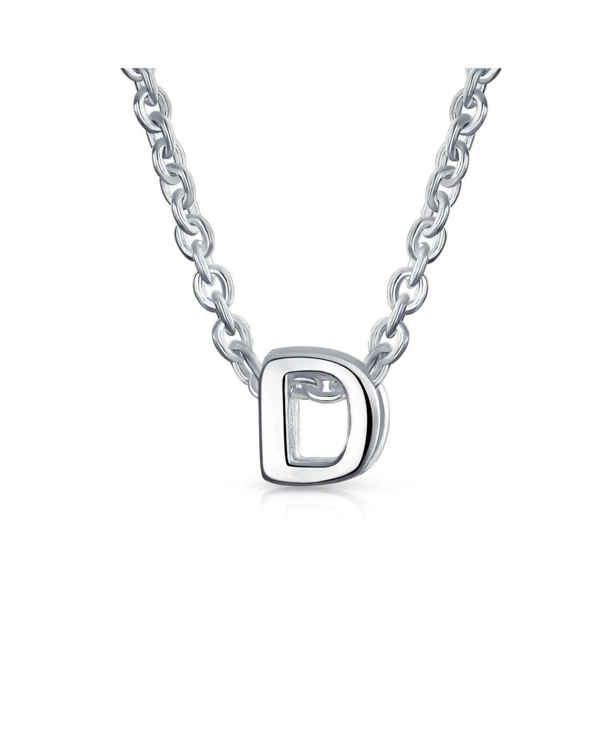 Bling Jewelry Tiny Block Letters Alphabet Pendant 925 Sterling Silver Initial Necklace For Women Product Image