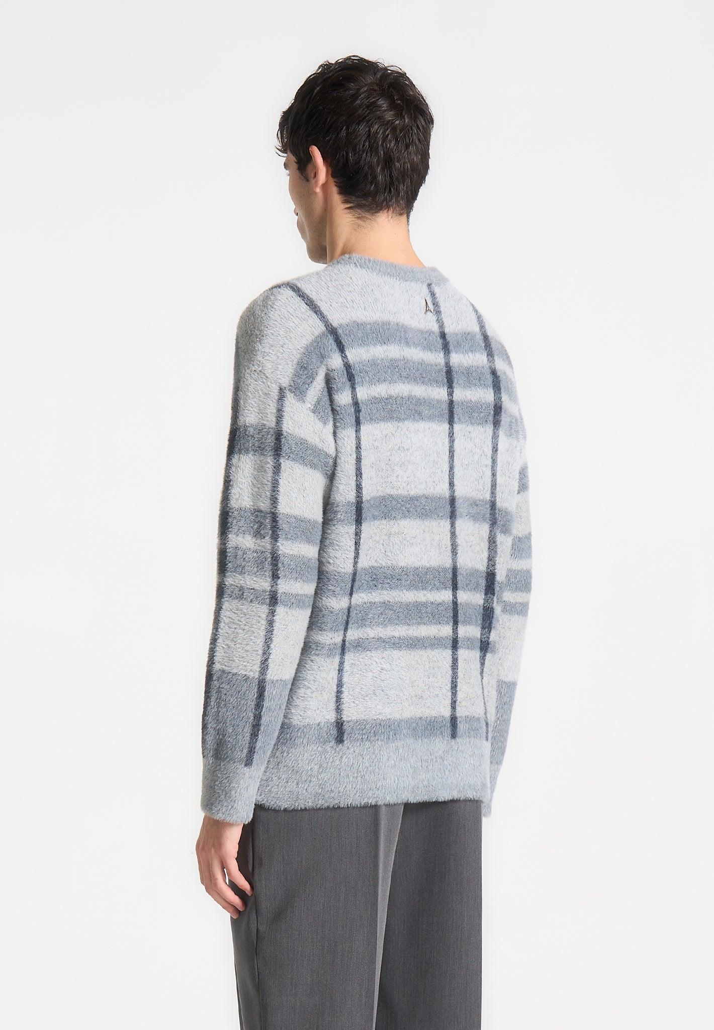 Check Knit Jumper - Grey Male Product Image