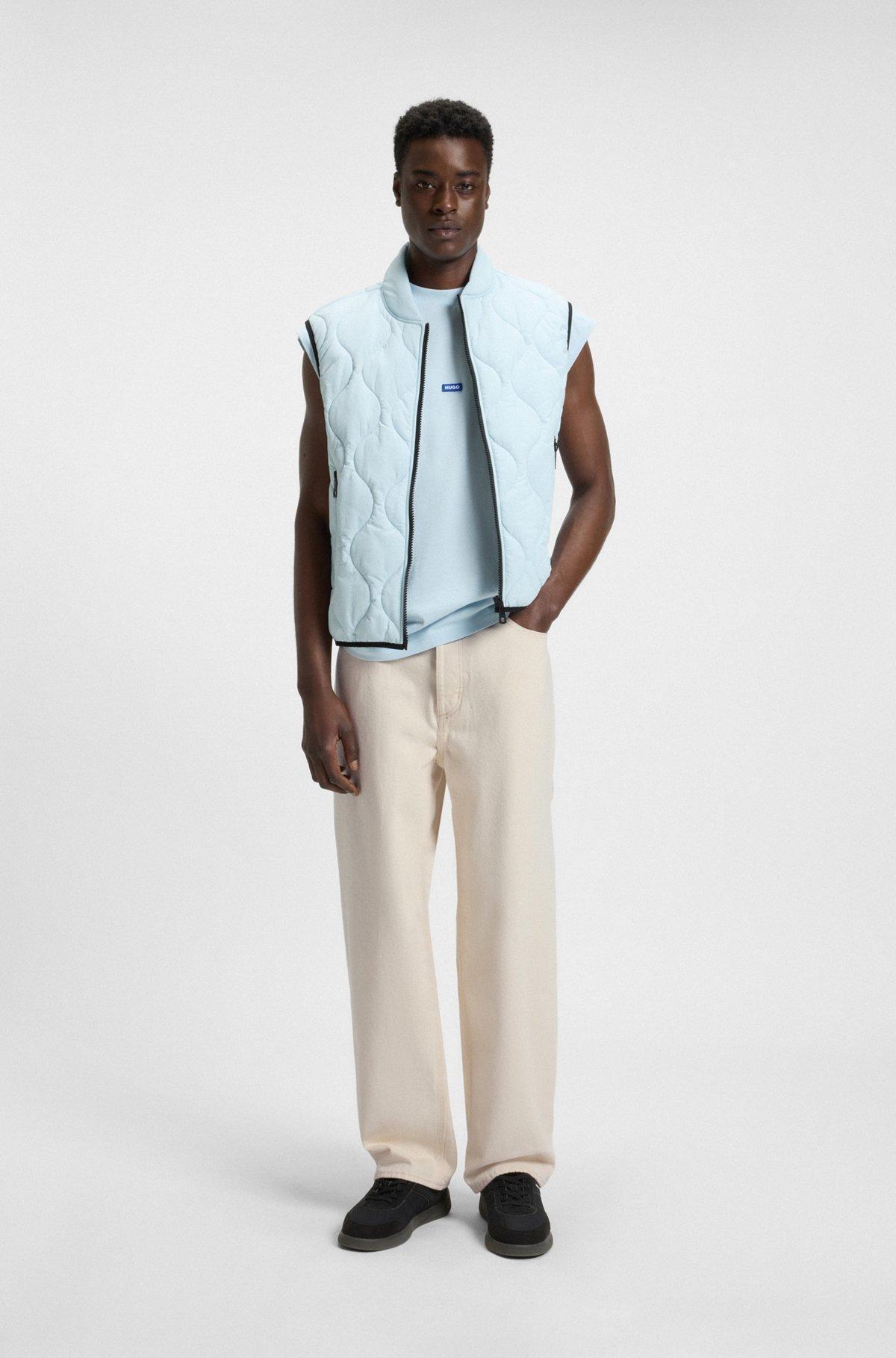 Straight-fit jeans in ecru denim with carpenter pocket Product Image