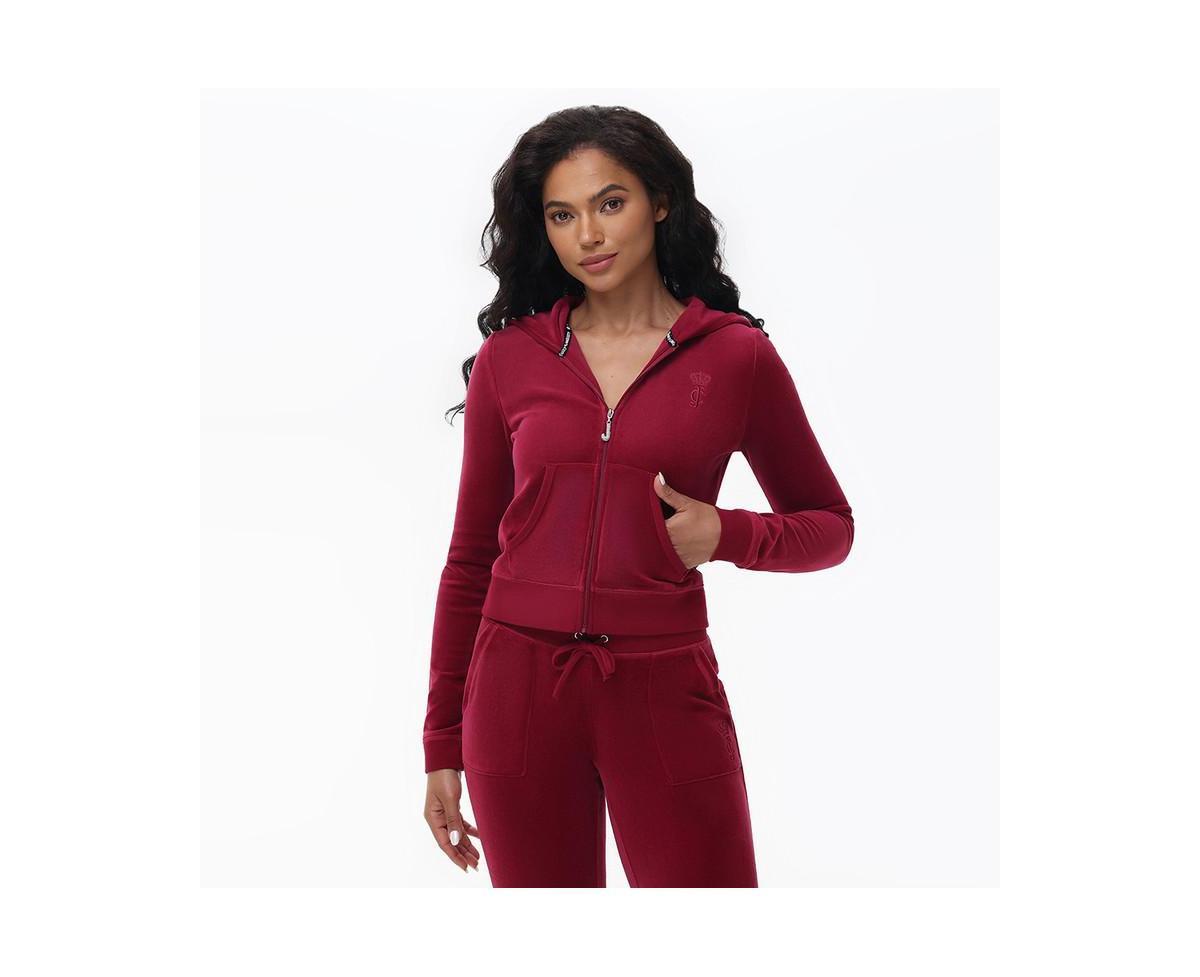 Juicy Couture Womens Heritage Cotton Velour Hoodie Product Image