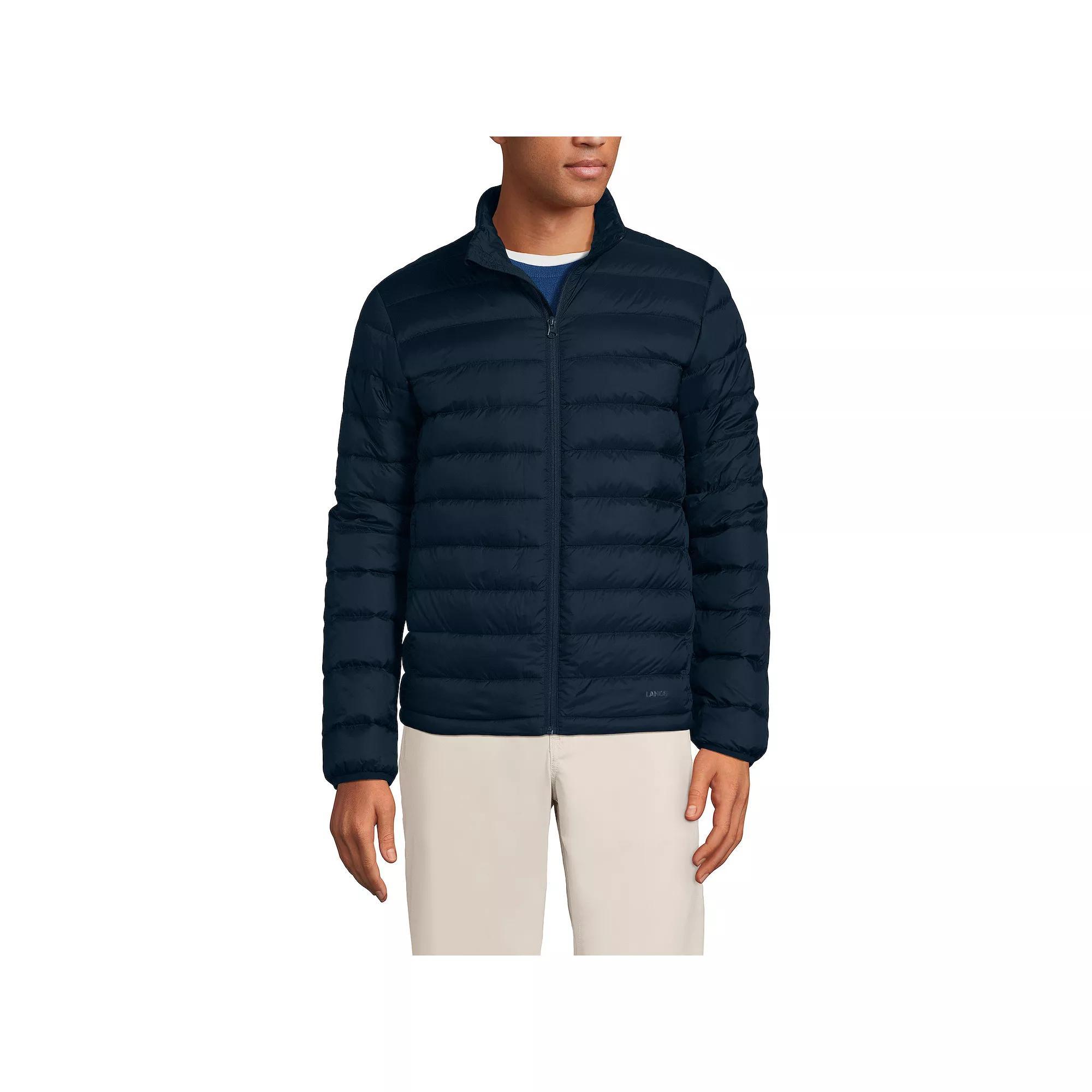 Men's Lands' End Wanderweight Down Mockneck Puffer Jacket, Size: XXL, Radiant Blue Product Image