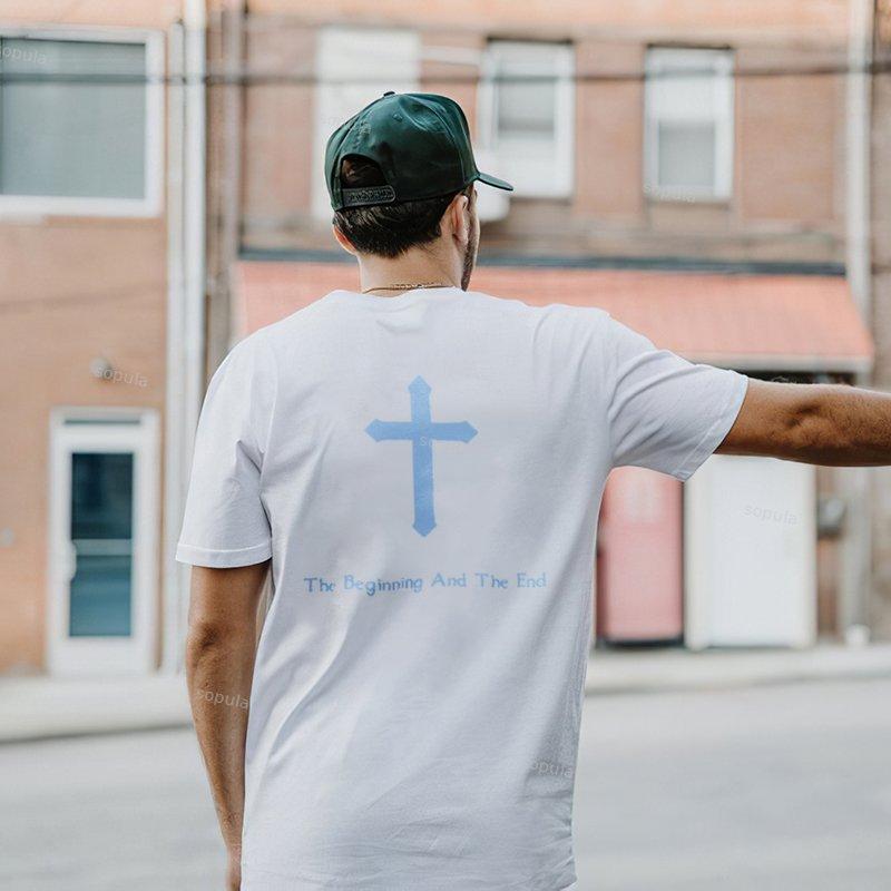 The Beginning And The End Jesus Graphic Print T-Shirt Product Image