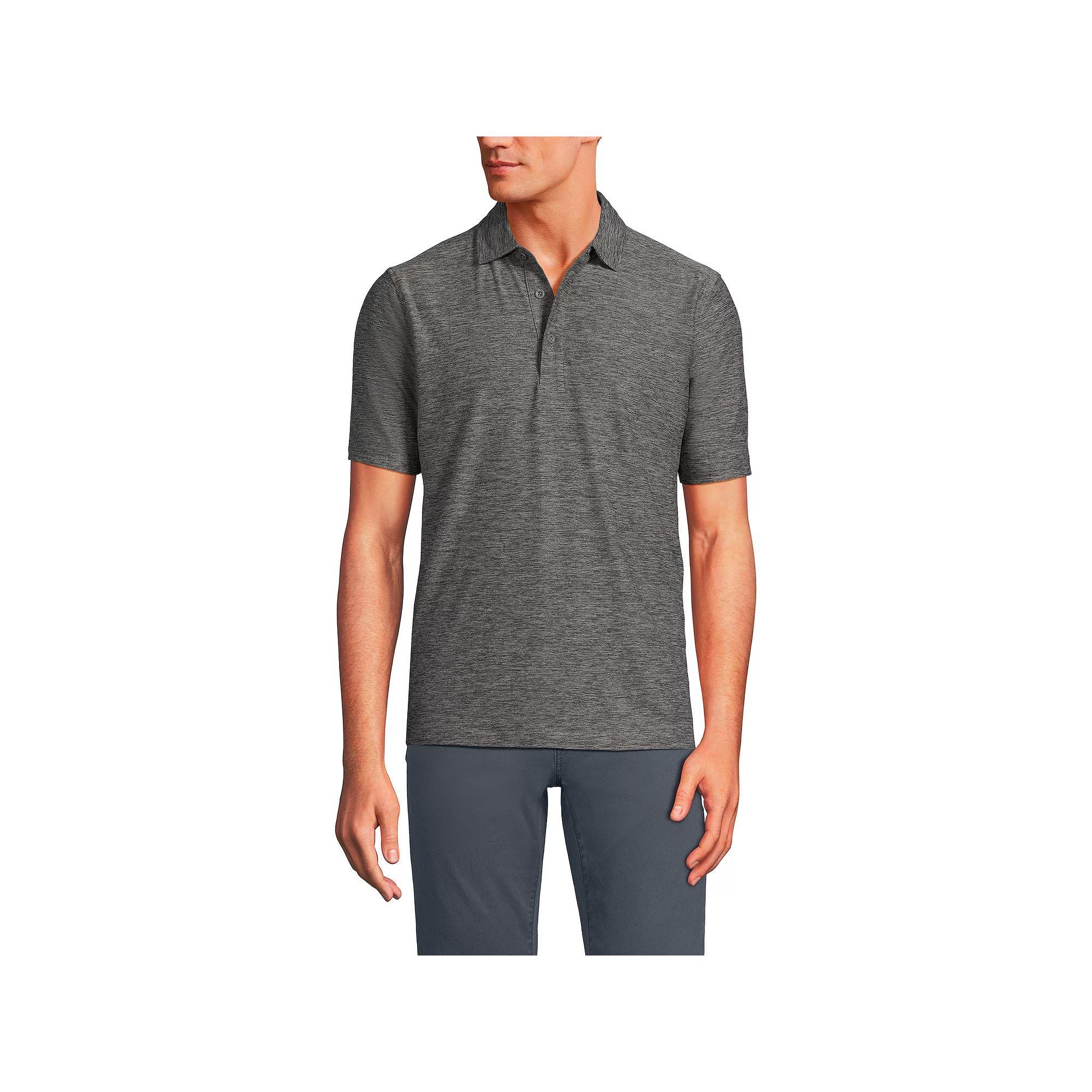 Men's Lands' End Short Sleeve Soft Performance Hybrid Polo Shirt, Size: XXL, Orange Space Dye Product Image