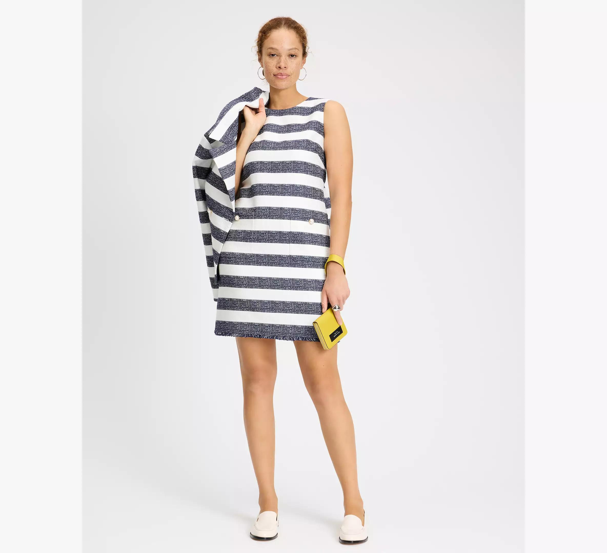Sailor Stripe Tweed Shift Dress Product Image