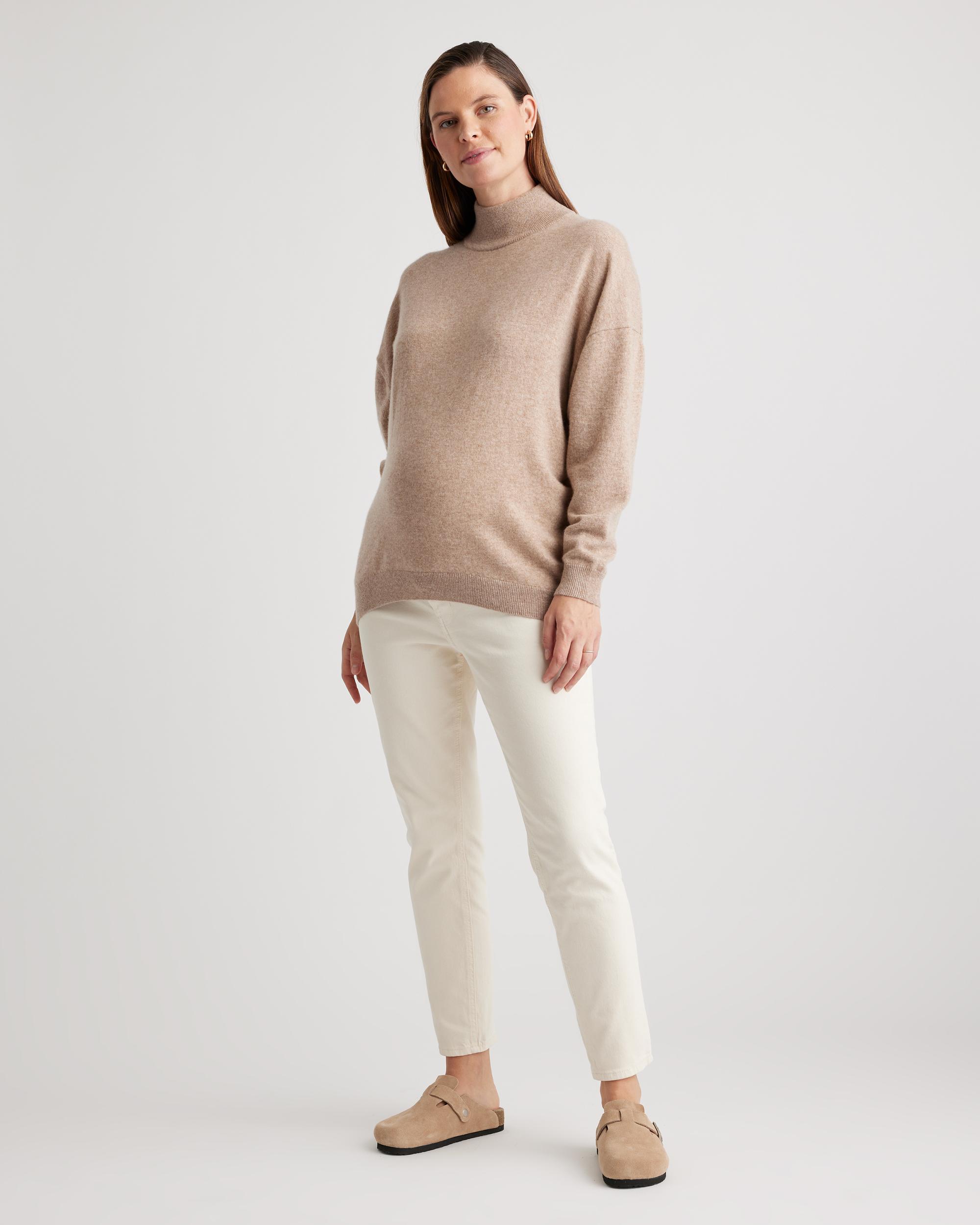 Quince | Women's Mongolian Cashmere Maternity Turtleneck Sweater Product Image