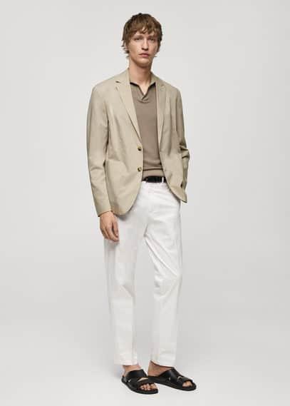 Lightweight cotton jacket - Men | MANGO USA Product Image