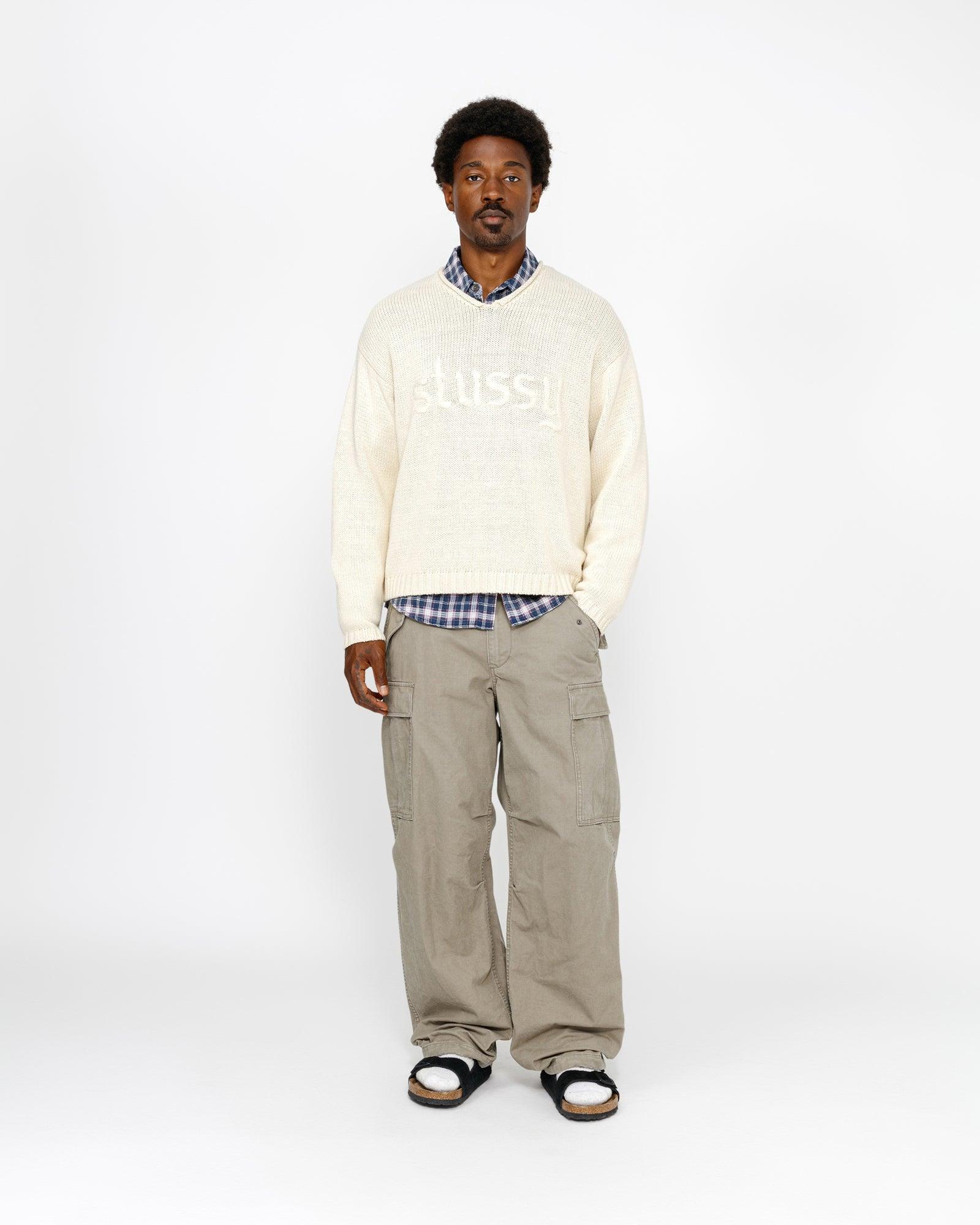 EMBROIDERED V-NECK LOGO SWEATER Male Product Image