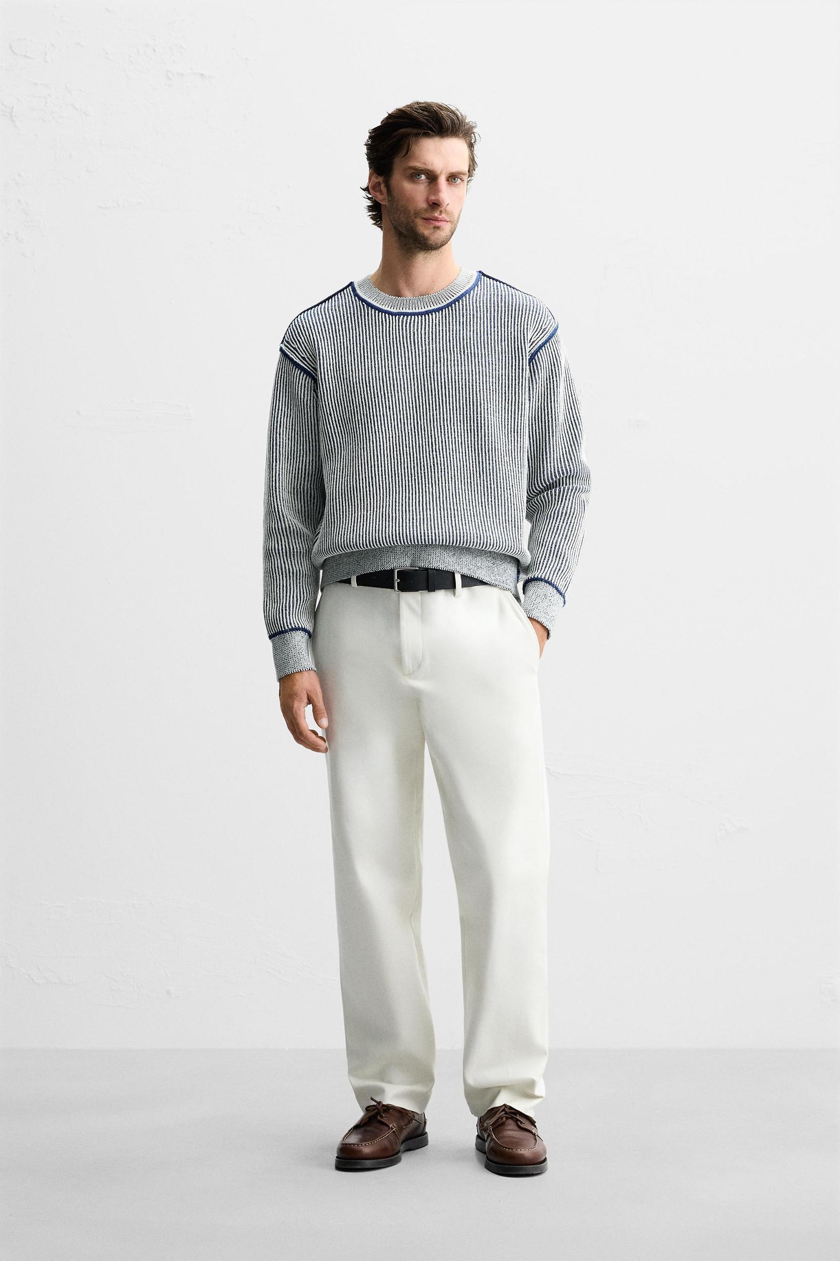 RIBBED CONTRASTING SWEATER Product Image