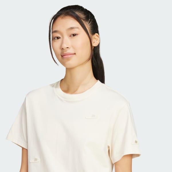 adidas Lounge Slide Graphic Tee Black L Womens Product Image