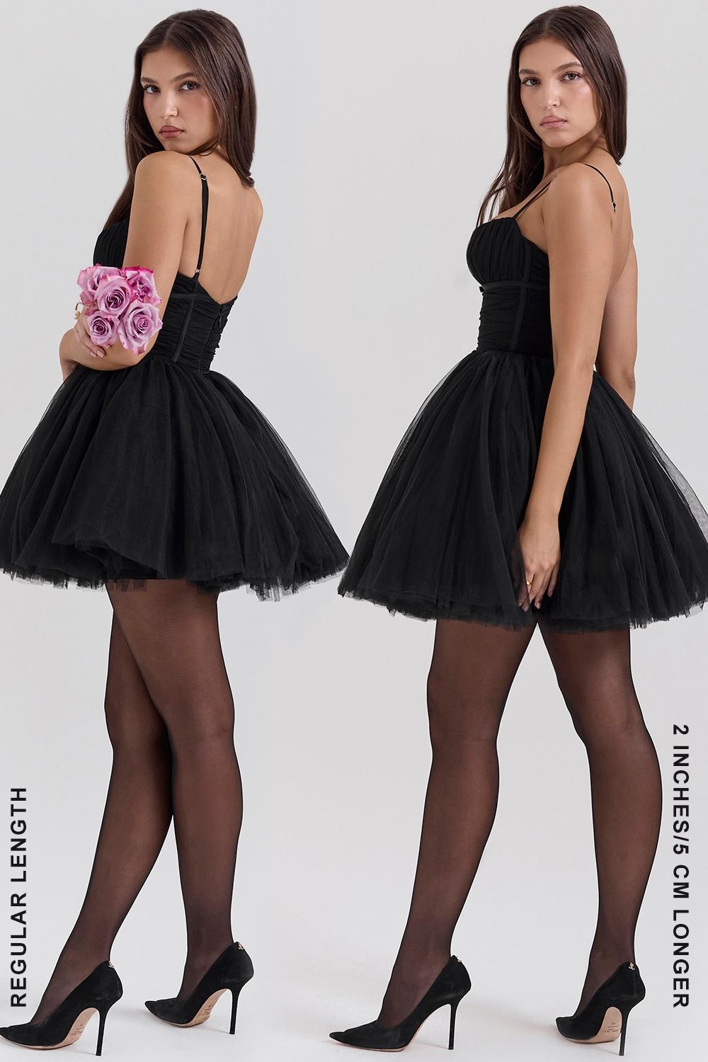 Princess Black Tulle Mini Dress Product Image