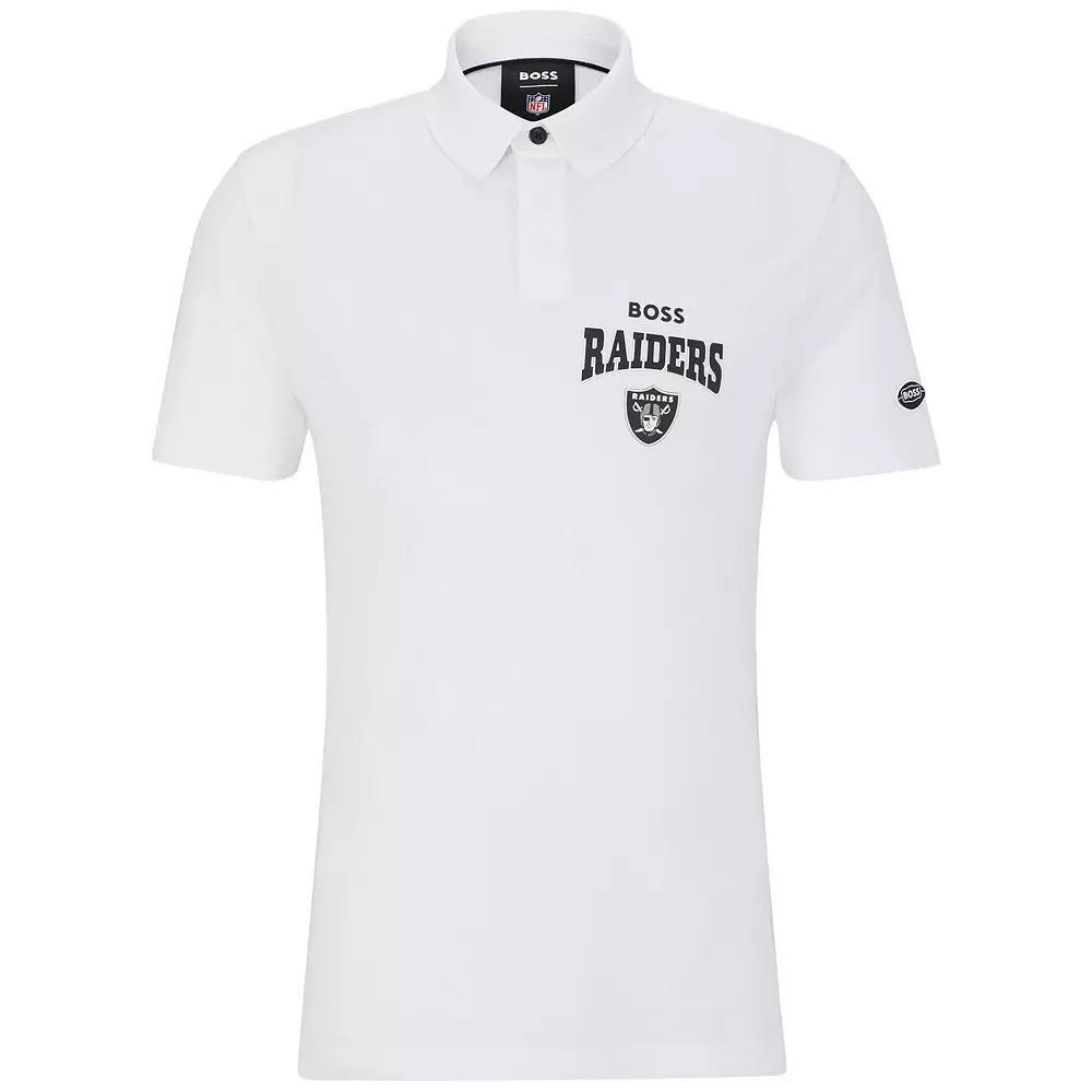 Men's BOSS X NFL  Black/White Las Vegas Raiders Punter Polo, Size: 2XL, Lvr Black Product Image