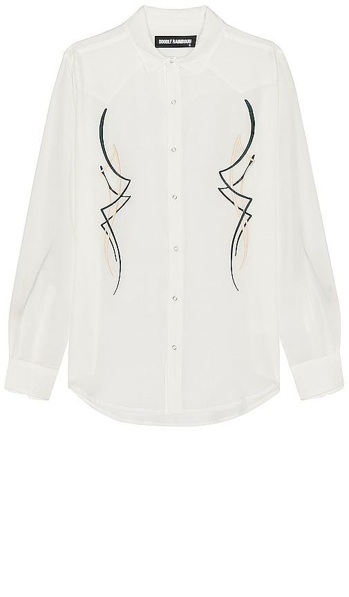 DOUBLE RAINBOUU West World Shirt in White Product Image