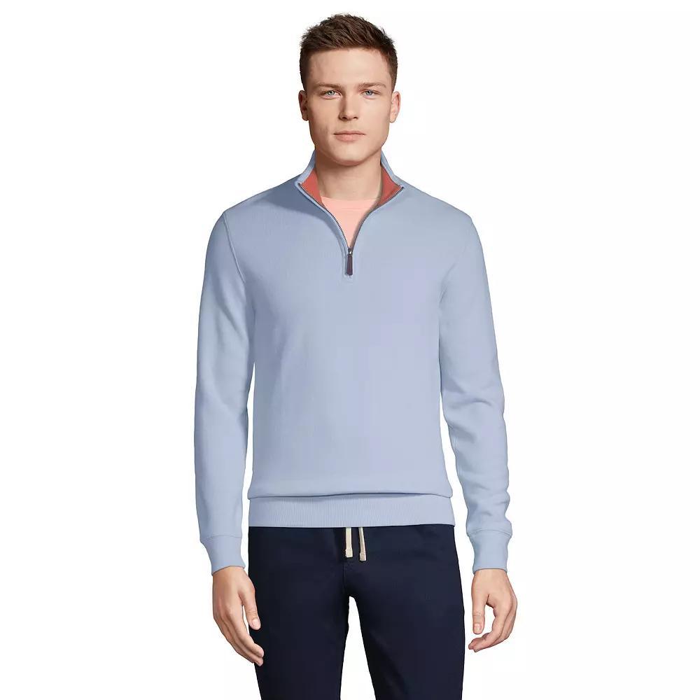 Big & Tall Lands End Bedford Classic-Fit Ribbed Quarter-Zip Sweater, Mens Product Image