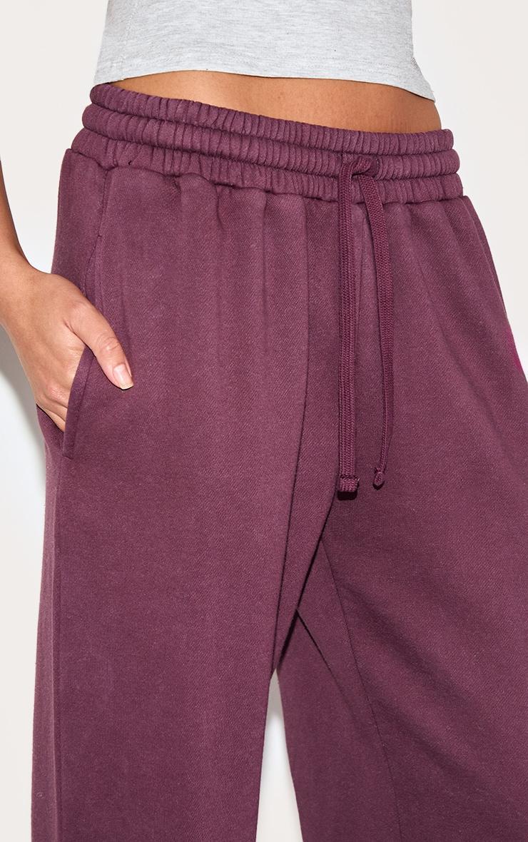 Plum Washed Wide Leg Sweatpants Product Image