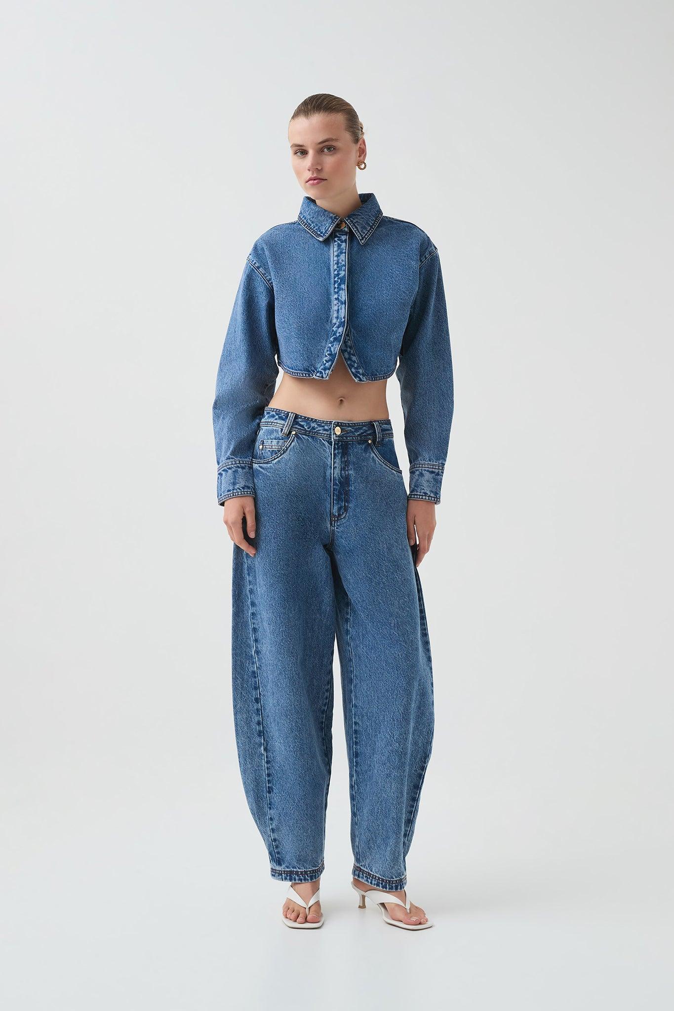 Blues Denim Barrel Jeans Product Image