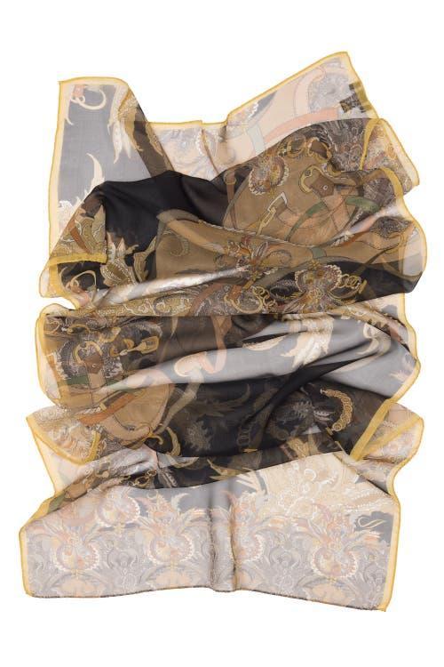 Elizabetta Alessandra - Long Sheer Silk Scarf for Women in Black at Nordstrom Product Image