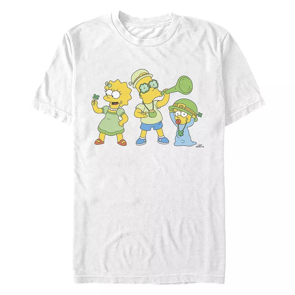 Men's The Simpsons Saint Patrick's Day Party Graphic Tee, Size: Small, White Product Image