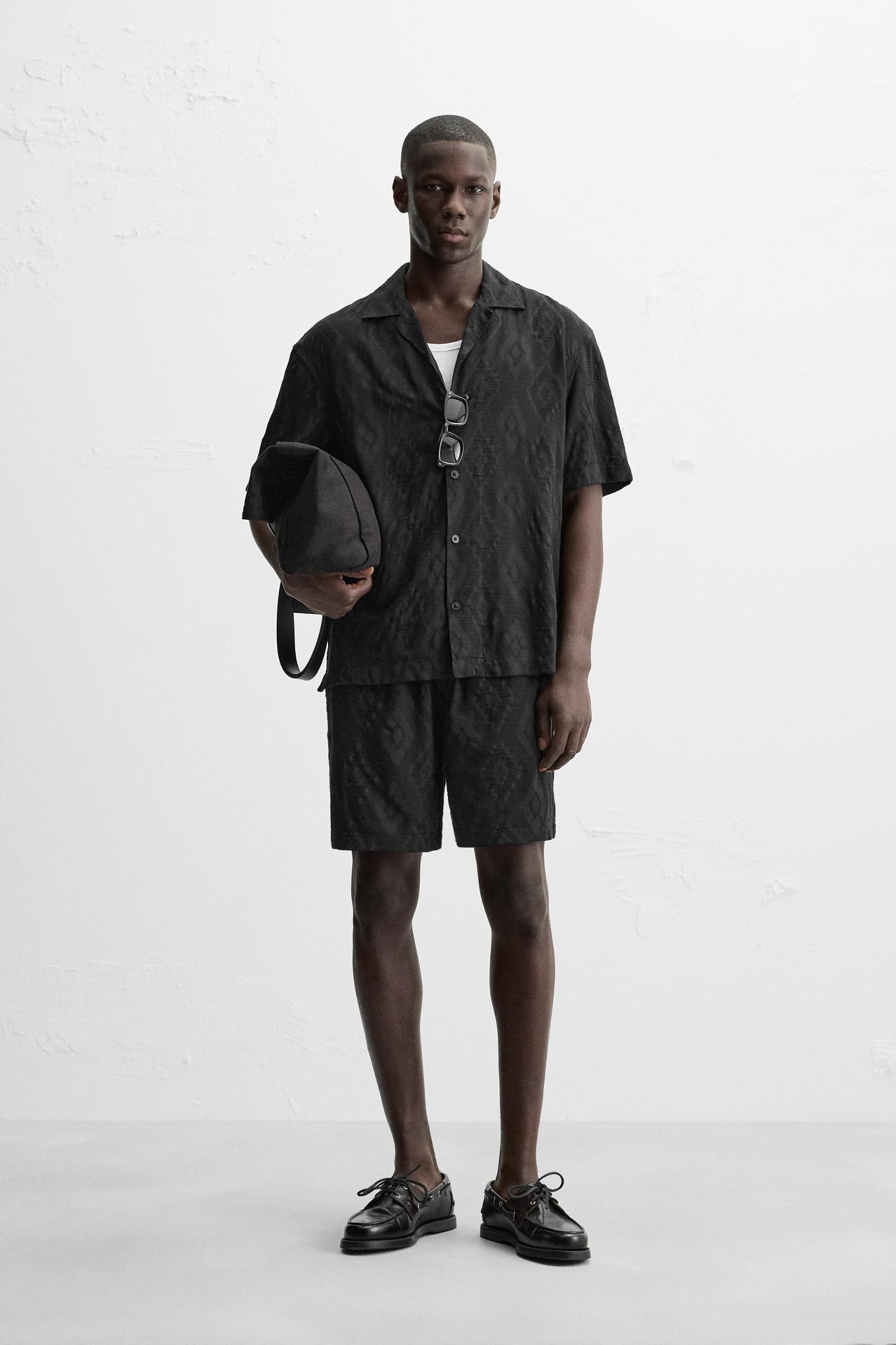 GEOMETRIC JACQUARD SHORTS Product Image