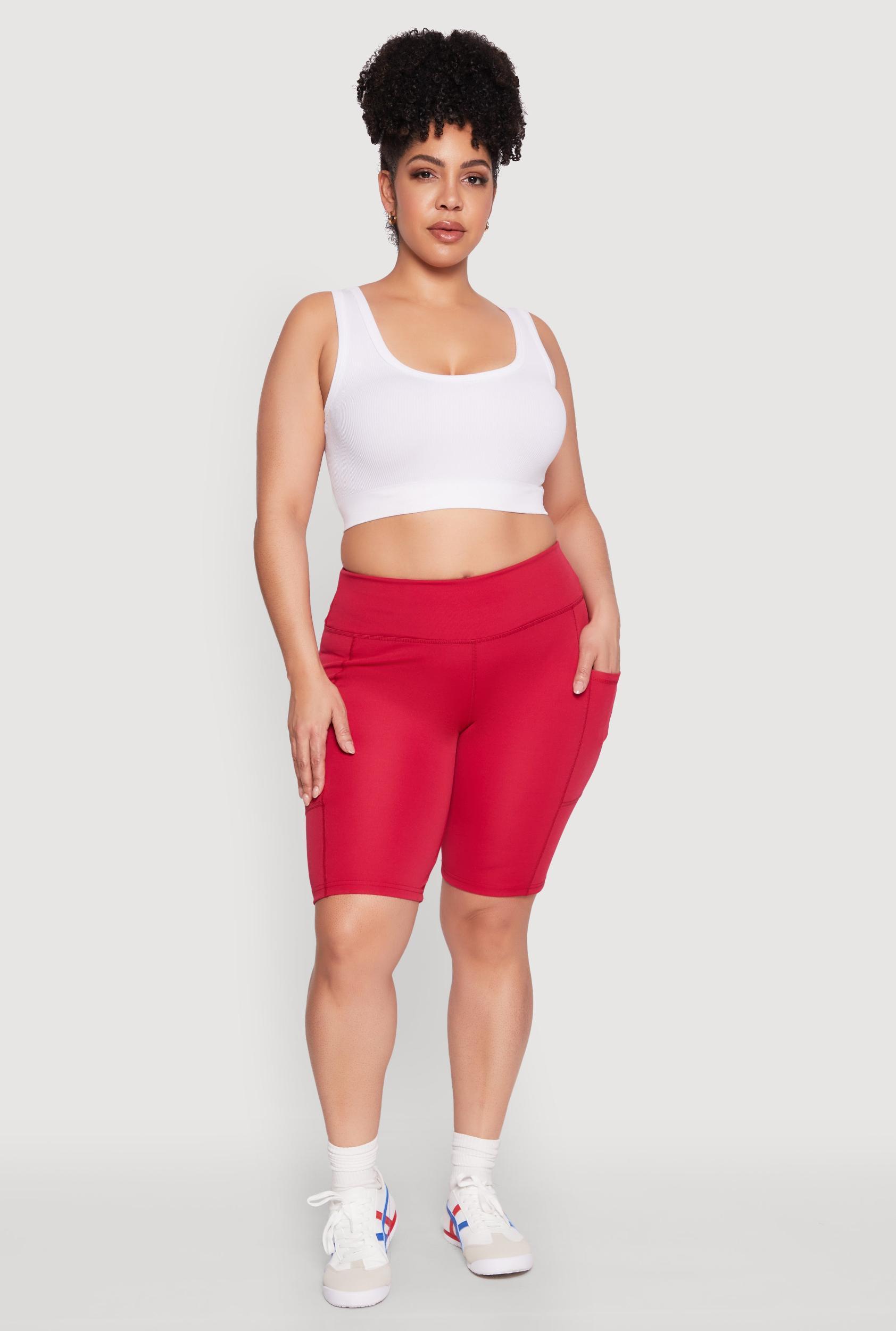 Womens Plus Size Cell Phone Pocket Biker Shorts Product Image