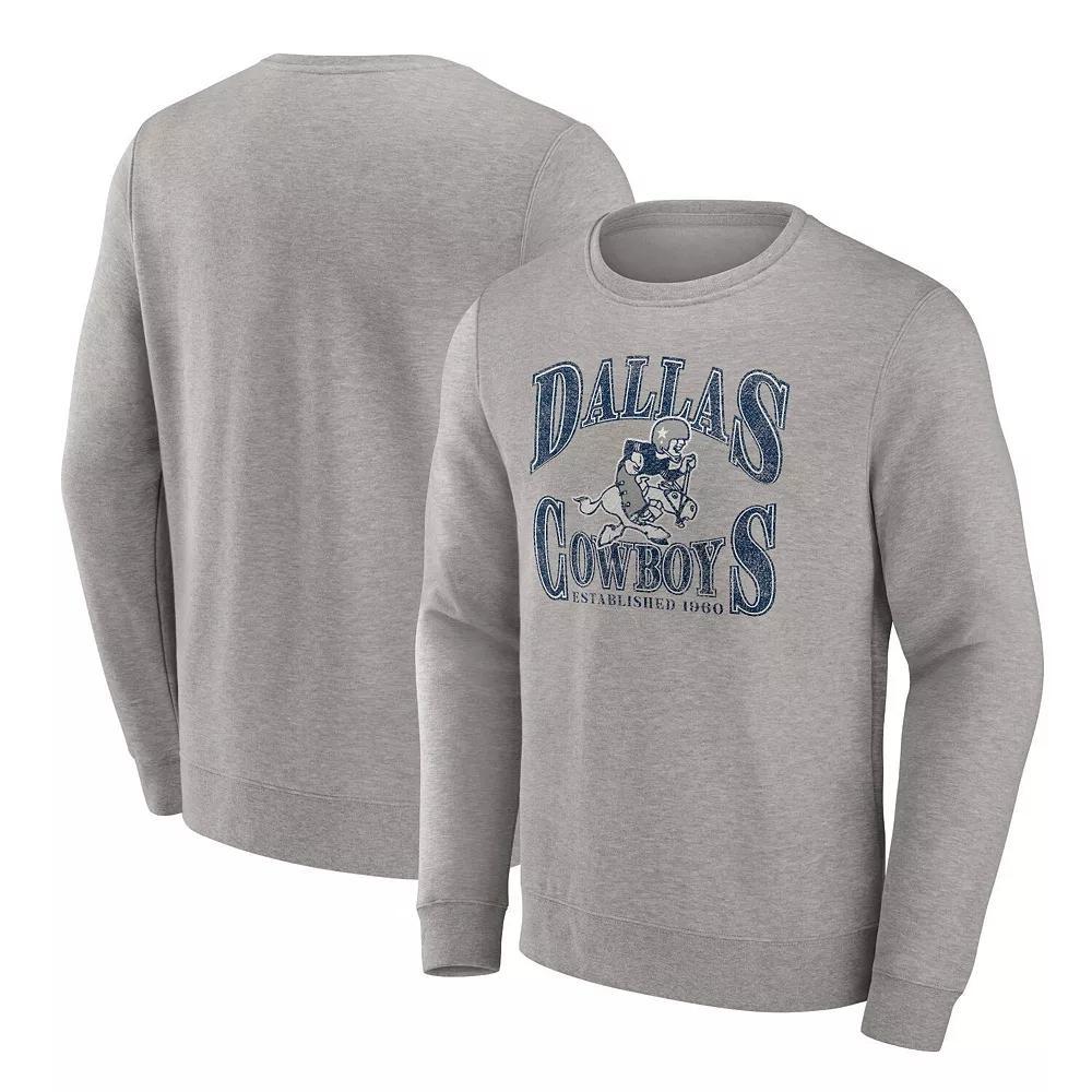 Men's Fanatics Branded Heather Charcoal Dallas Cowboys Playability Pullover Sweatshirt, Size: 3XL Product Image