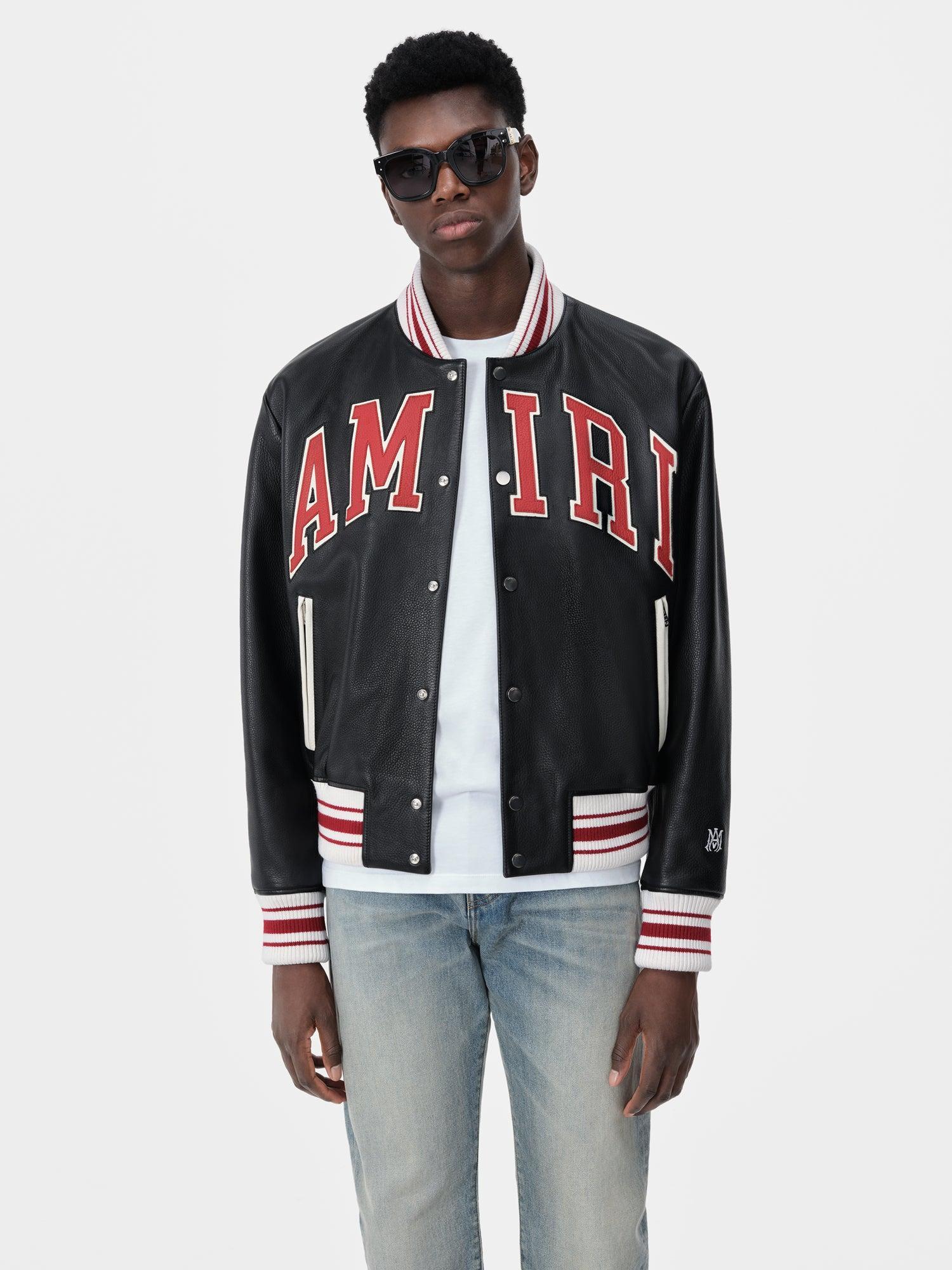 AMIRI LEATHER BOMBER - Black Male Product Image