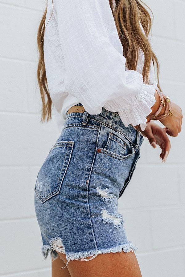 The Sonya High Waist Frayed Shorts Product Image