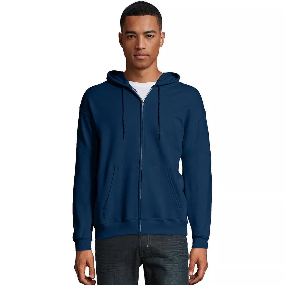 Men's Hanes® EcoSmart Fleece Full-Zip Hooded Jacket, Size: Large, Deep Royal1 Product Image