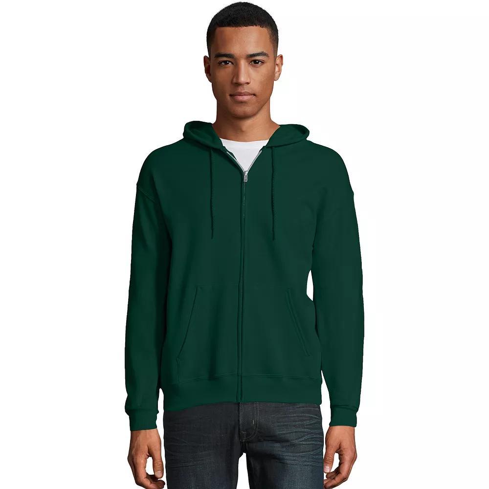 Men's Hanes® EcoSmart Fleece Full-Zip Hooded Jacket, Size: Large, Deep Royal1 Product Image