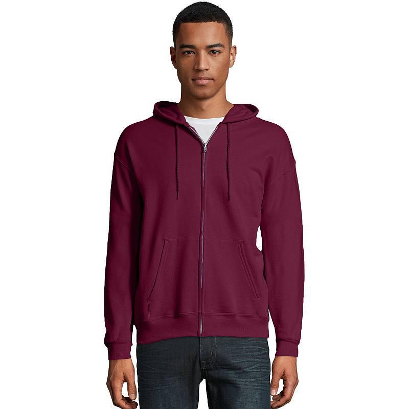 Men's Hanes® EcoSmart Fleece Full-Zip Hooded Jacket, Size: Large, Deep Royal1 Product Image