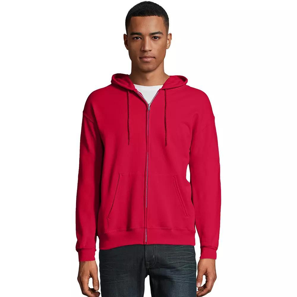 Men's Hanes® EcoSmart Fleece Full-Zip Hooded Jacket, Size: Large, Deep Royal1 Product Image