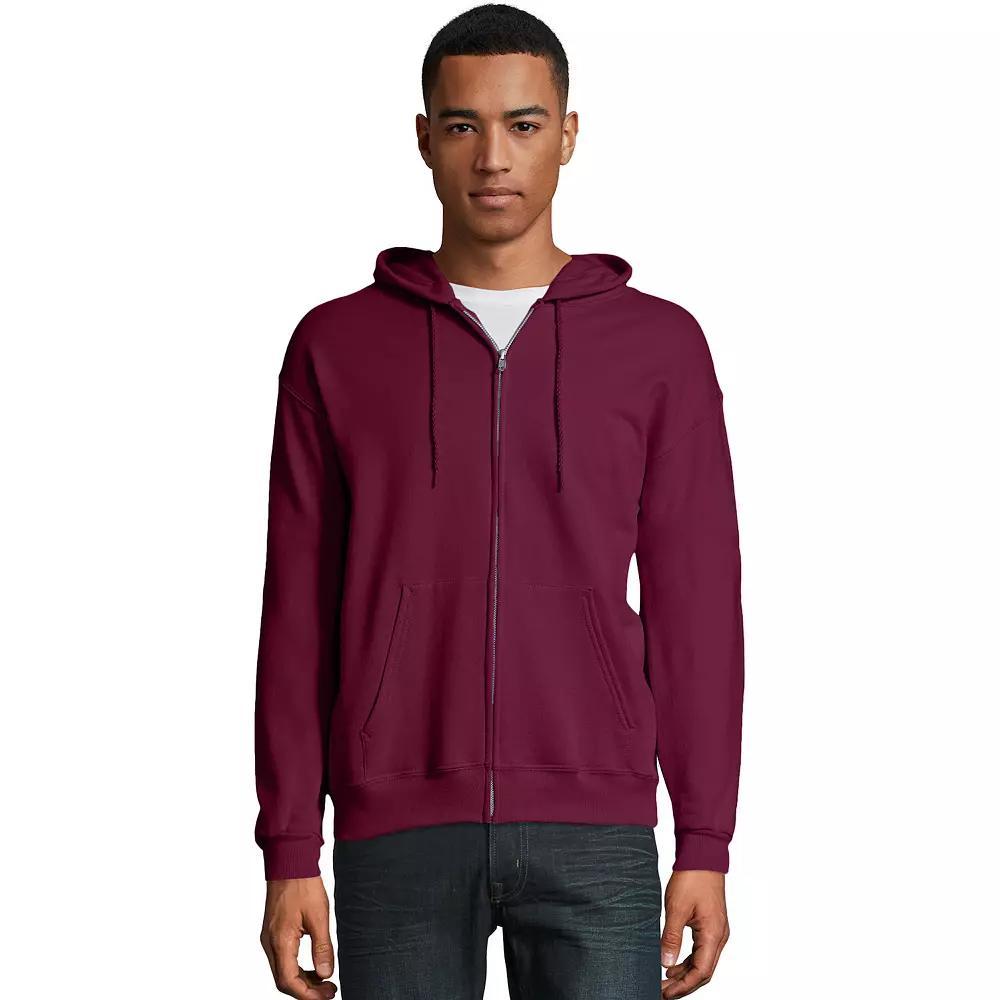 Men's Hanes® EcoSmart Fleece Full-Zip Hooded Jacket, Size: Large, Deep Royal1 Product Image