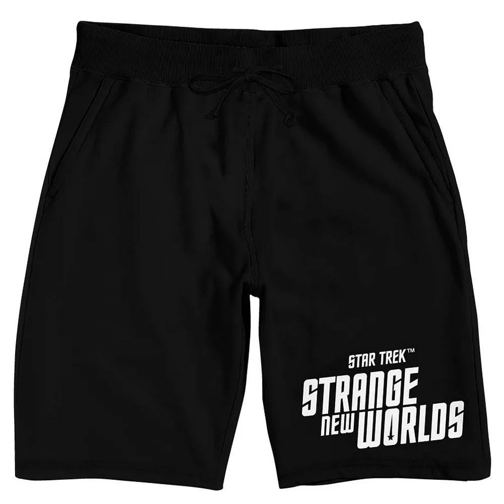 Men's Star Trek Strange New Worlds Logo Pajama Shorts, Size: Small, Black Product Image