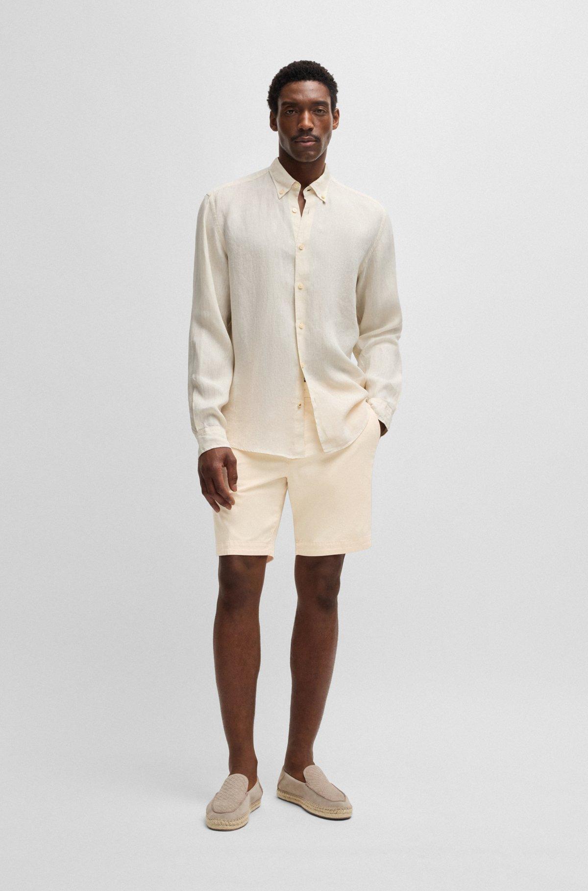 BOSS - Slim-fit shorts in stretch-cotton twill - Light Orange Product Image