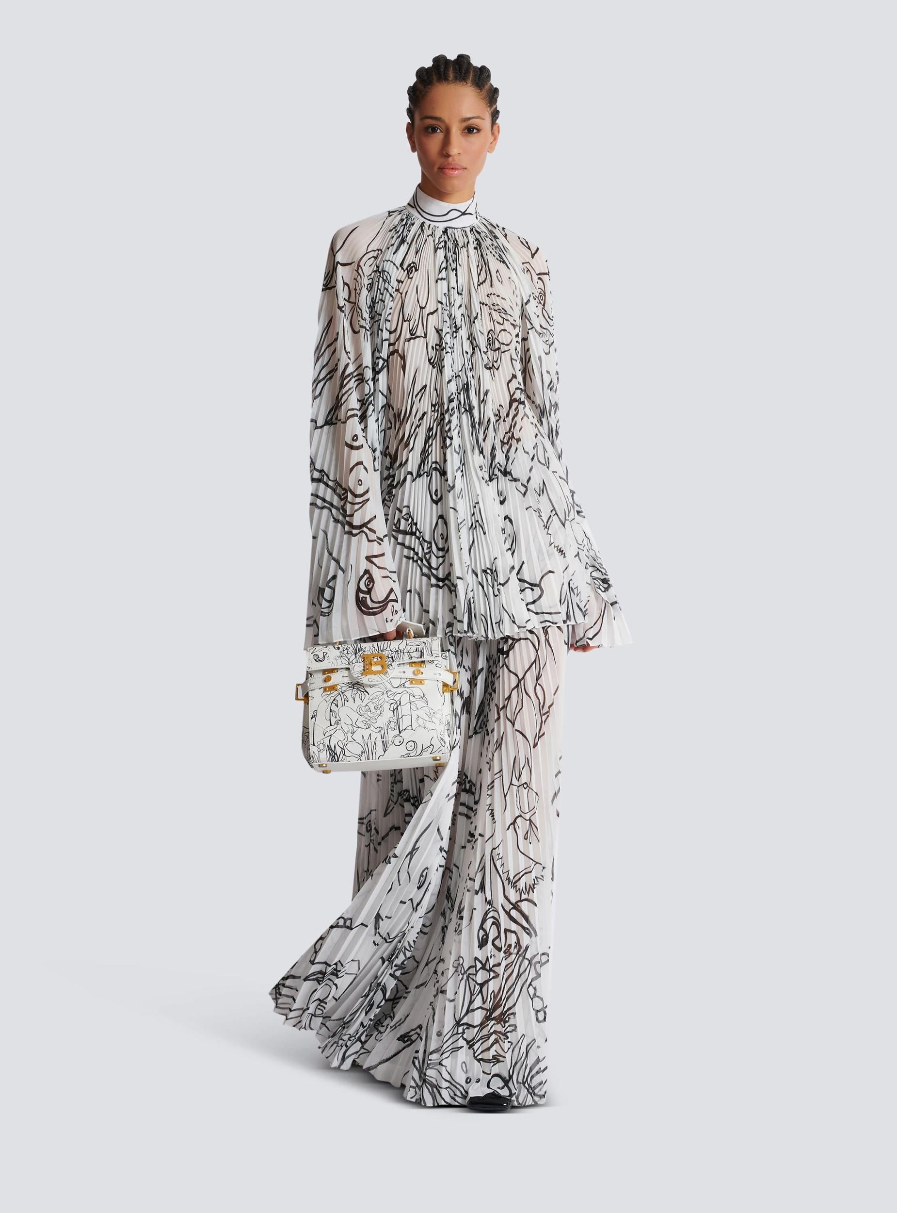 Disney x Balmain: The Lion King - Short pleated dress with Enfant Précoce print Product Image